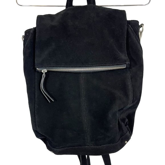 Free People Handbags - Free People Camilla Suede Leather Backpack in Black